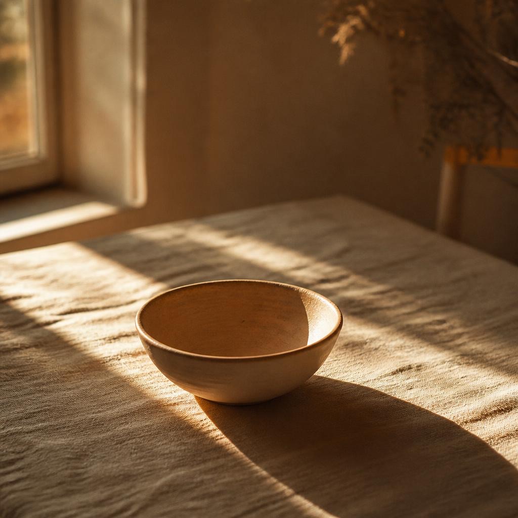 Femme assise seule sur une terre craquelée face à un horizon désertique au coucher du soleil